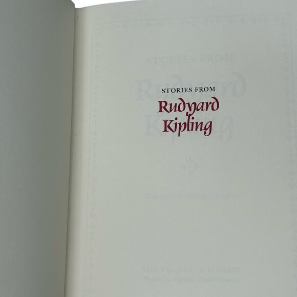 Stories from Rudyard Kipling Franklin Library 1979 Leather Bound Book Illustrate - Picture 3 of 6
